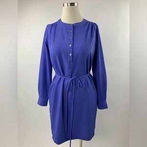 Loft | Henley Tie Waist Button-Down Long Sleeve Dress Sheath Dress Size XS